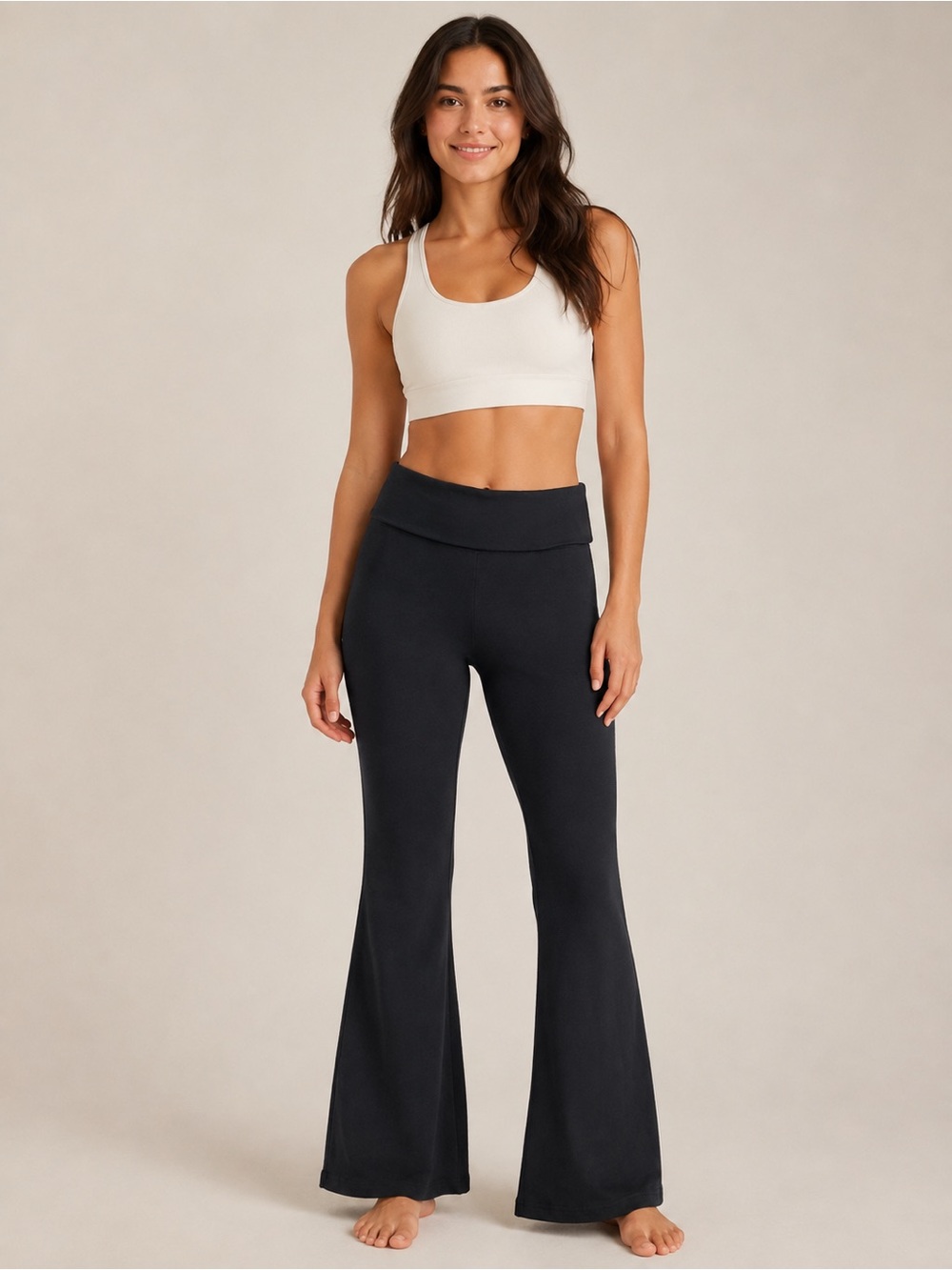 OFFLINE by Aerie XL Black Foldover Waist Flare Yoga Pants 33" Inseam